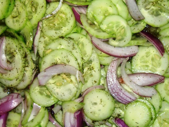Sweet and Sour Cucumber with Onion Salad - Click Image to Close