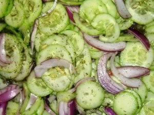 Sweet and Sour Cucumber with Onion Salad